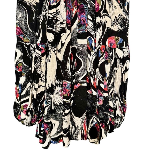 Free People Drift Away High Neck Balloon Sleeve Cold Shoulder Artsy Tunic Shirt - Picture 12 of 14